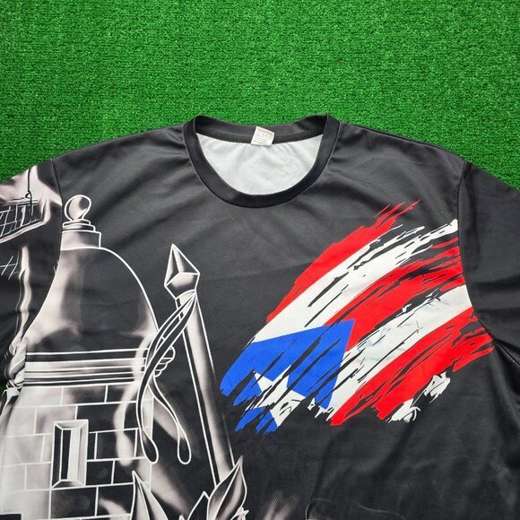 Puerto Rico Tshirt Mens‎ 2XL Black Short Sleeve Flag Prideful Graphic Tee Casual - Picture 2 of 8